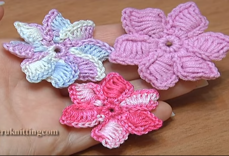 Crochet Flower With Thick Petals Crochet Ideas