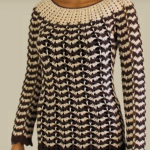 Crochet Wavy Pullover With Sleeves