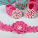 Crochet Baby Boots And Headband Set