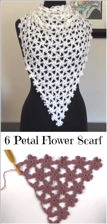 6 petal flower scarf