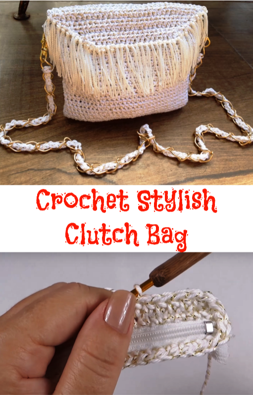 crochet stylish bag clutch