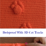 Bedspread With 3D Cat Tracks 🐾