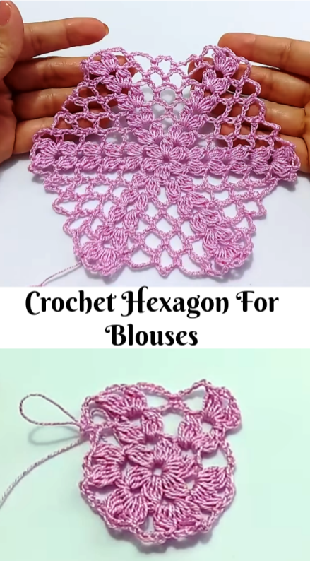 crochet hexagon for blouses