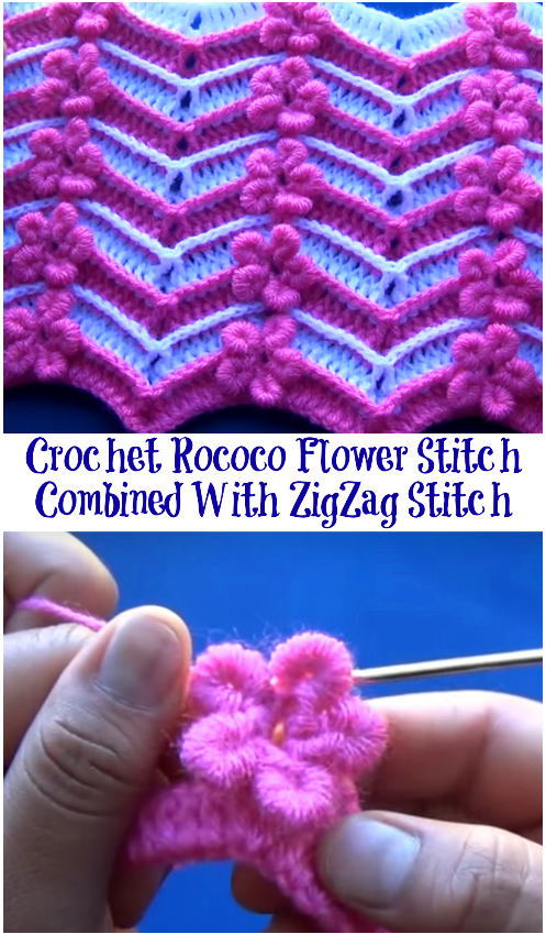 crochet rococo flower stitch