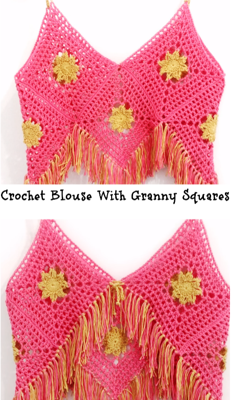 Crochet blouse with granny square