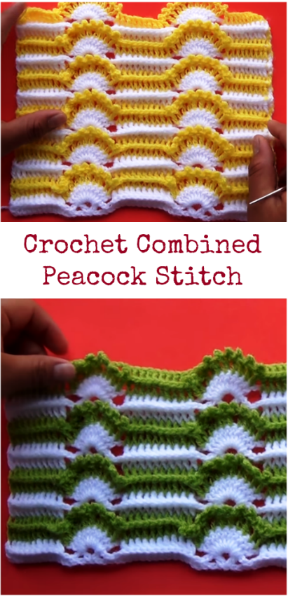 crochet combined peacock stitch
