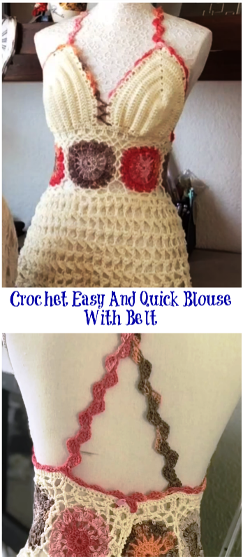 crochet easy and quick blouse with belt