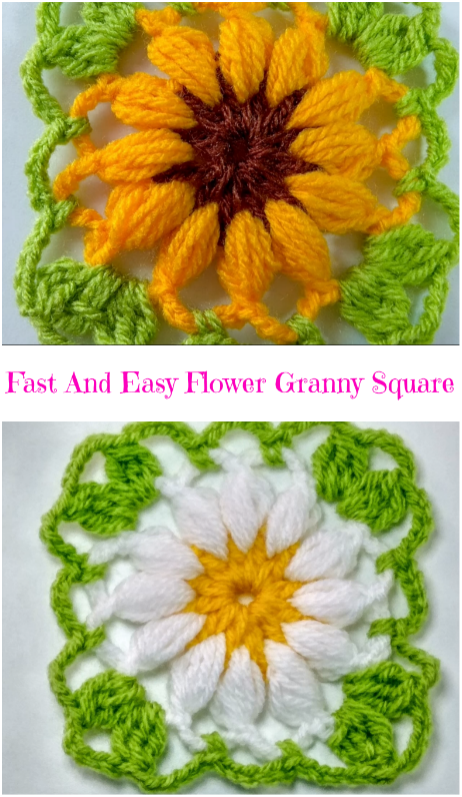 fast and easy flower granny square