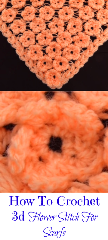 3d flower stitch for scarfs