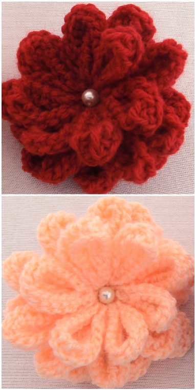 creative 3d crochet flower