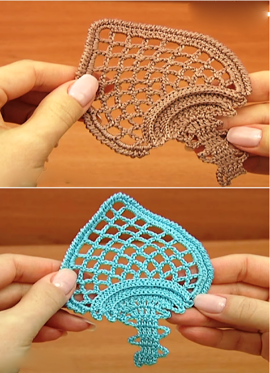 crochet leaf motif in bruges lace