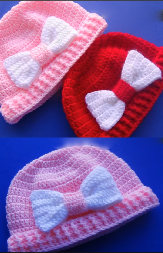 baby hat with bow