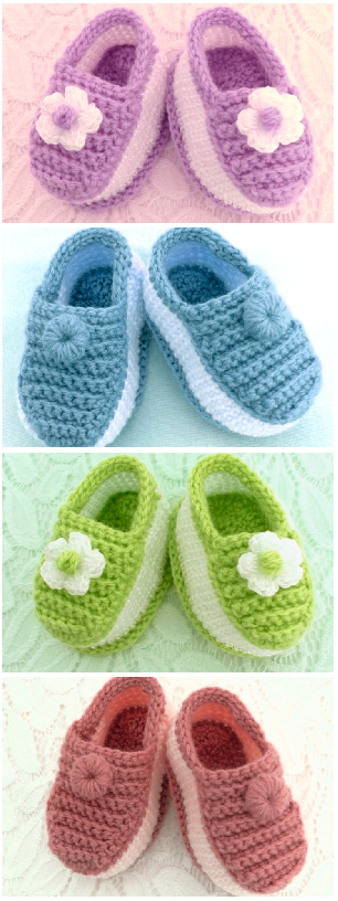 crochet lovely baby slippers