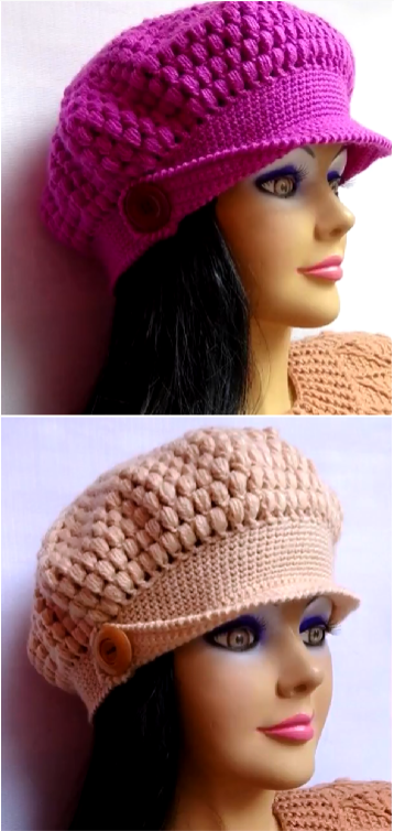 crochet stylish beret hat