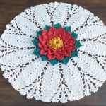 Crochet Doily With Beautiful Flower