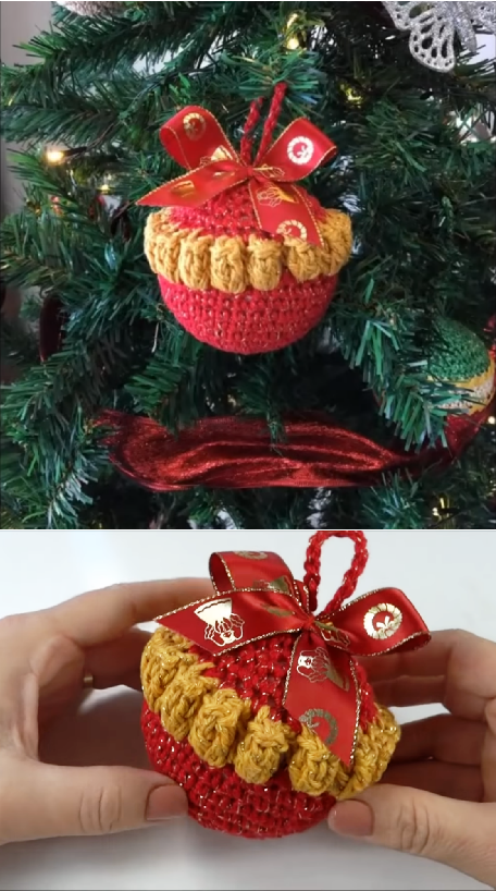 Crochet Christmas Ball Ornament