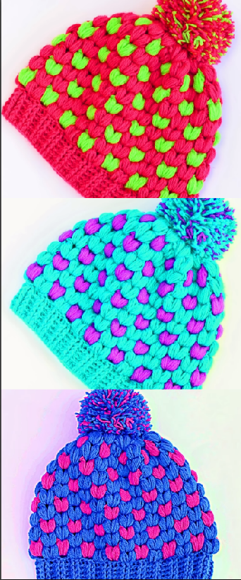 Crochet Puff Stitch Beanie Hat