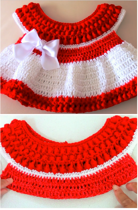 Crochet Cute Christmas Baby Dress
