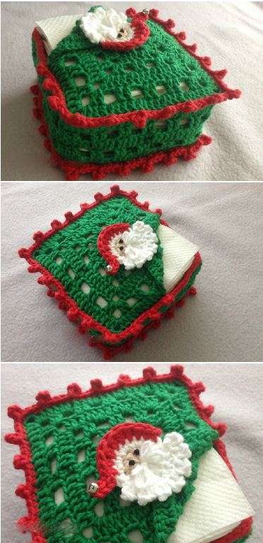 Crochet Santa Claus Box For Napkins