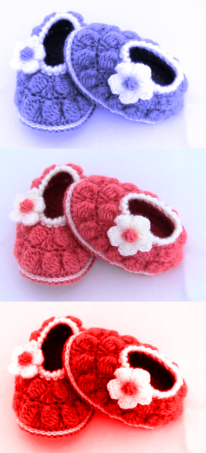 Crochet 3D Easy Baby Shoes