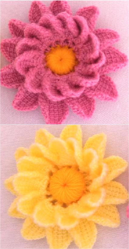 Crochet Adorable 3 D Flower