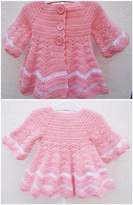 Crochet Lovely Coat For Baby Girl