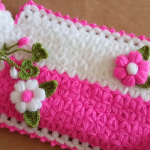 Crochet Hot Water Bottle Cover With Flowers