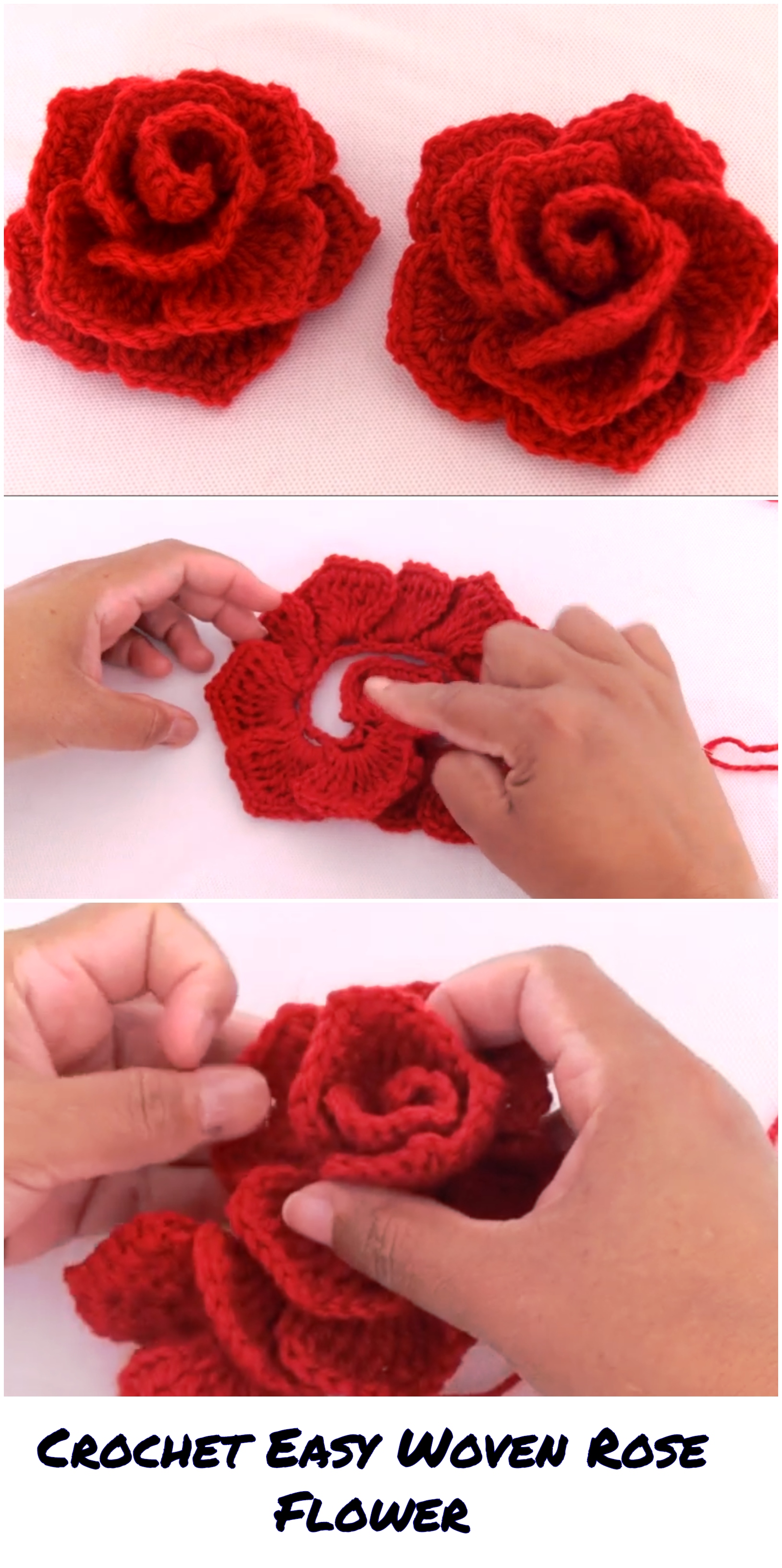 Crochet Easy Woven Rose Flower