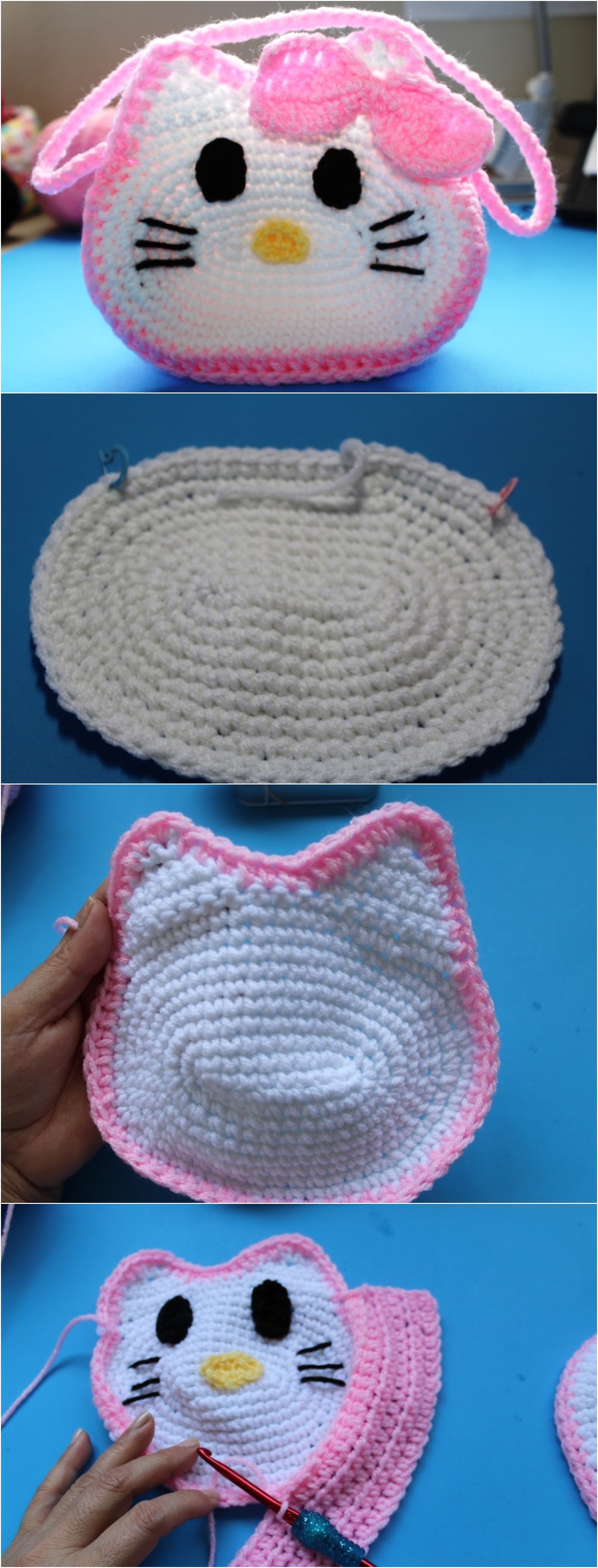 Crochet Hello Kitty Purse For Little Girl