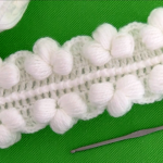 Crochet Headband With Puff Stitch Leaves