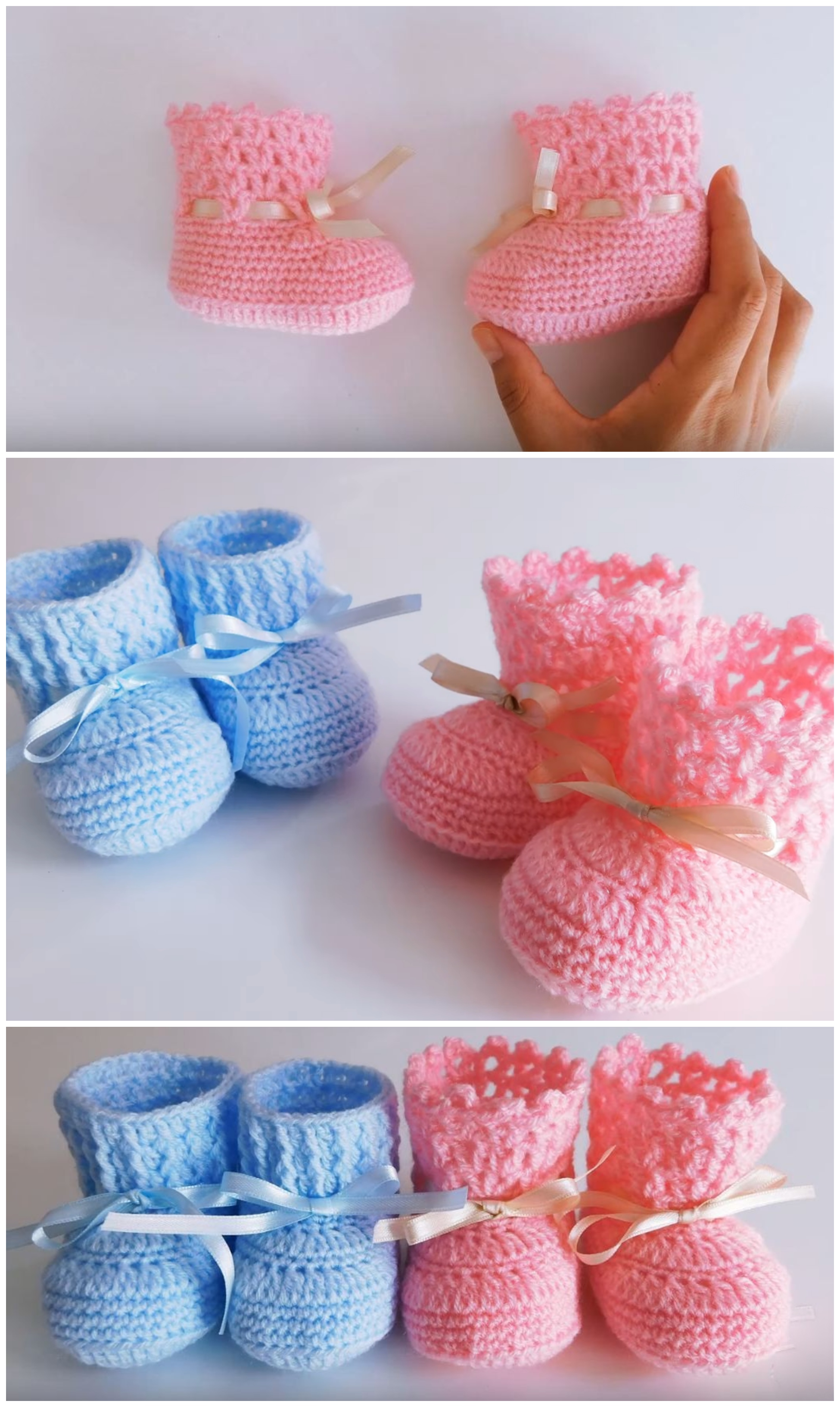 crochet baby shoes step by step