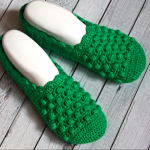 Crochet Bobble Stitch Slippers