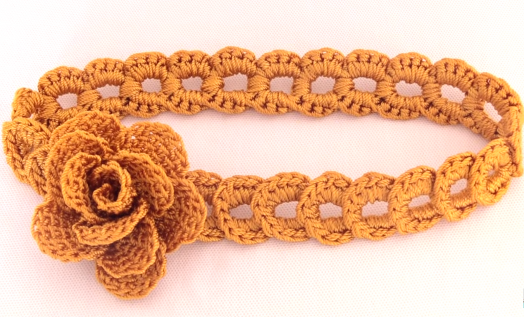How To Crochet 3 D Headband With Rose Flower Crochet Ideas
