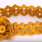 Crochet Square Eyelets Woven Headband