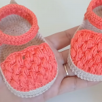 Crochet Baby Girl Sandals From 0 To 3 Months