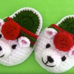 Crochet Polar Bear Slippers For Christmas
