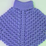 Crochet Turtleneck Poncho With Sleeves