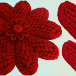 How To Crochet A Big Flower With Hearts