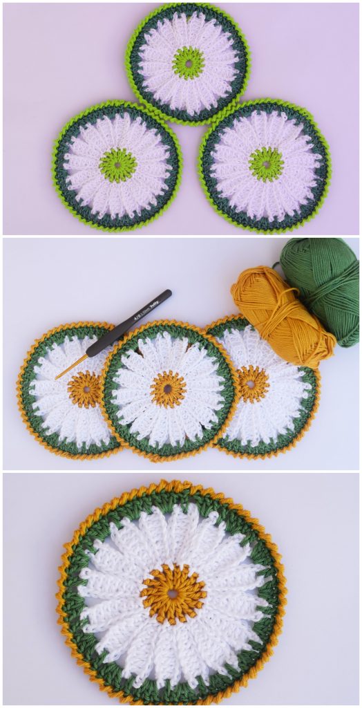 Crochet Beautiful Daisy Coaster Crochet Ideas