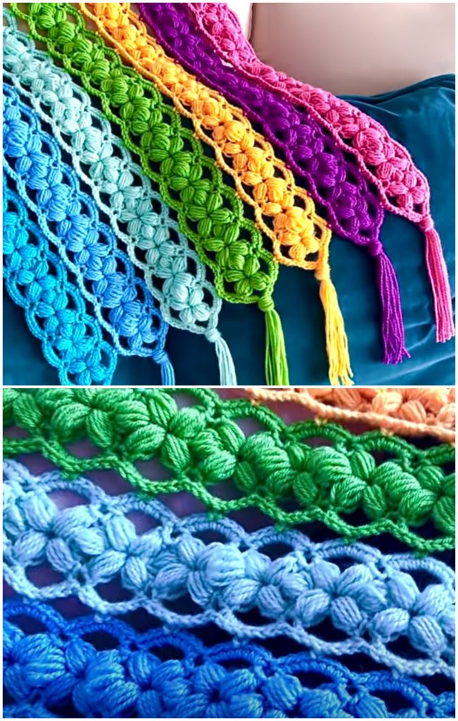 Crochet A Colorful Blanket With Tassels Crochet Ideas
