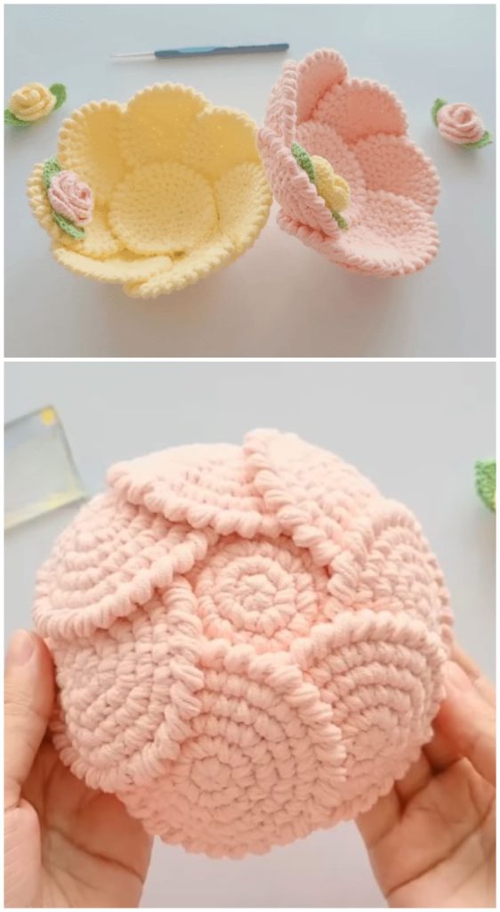 Crochet Beautiful Flower Basket Crochet Ideas