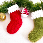 Crochet Santa Claus Socks For Christmas Decoration