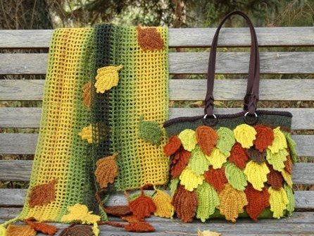 Fall Leaves Scarf And Handbag