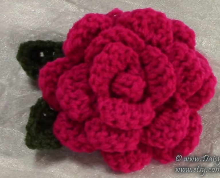 Flower With Leaf - Crochet Ideas