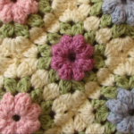Easy Puff Stitch Flower Blanket