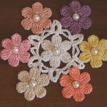 Crochet Flower Applique Motif