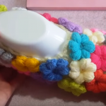 Crochet Puff Stitch Flower Slippers