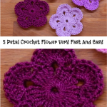 5 Petal Crochet Flower Very Fast And Easy