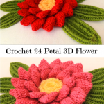 Crochet 24 Petal 3D Flower