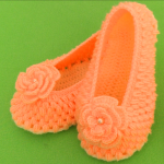 Crochet Slippers With Flower All Sizes
